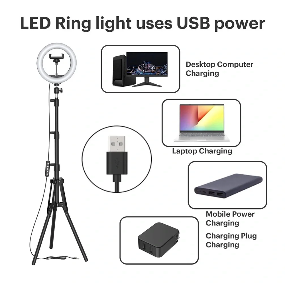 Focus Onn Selfie Ring Light with tripod and remote control